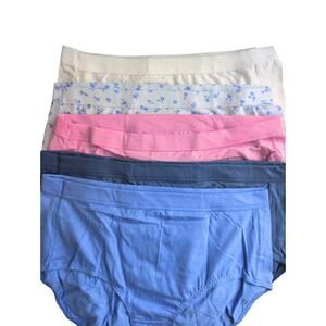 Hanes‎ Classic 100% Cotton Women's Briefs New 9 pair 6M and 7L Various Colors